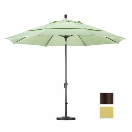California Umbrella California Umbrella GSCUF118117-5414-DWV 11 ft. Fiberglass Market Umbrella Collar Tilt Double Vents - Bronze - Sunbrella - Wheat GSCUF118117-5414-DWV